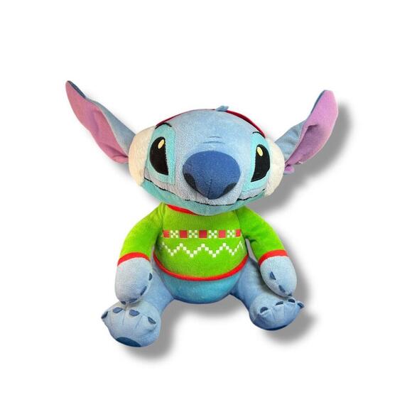 Disney Stitch 12” Christmas Holiday Festive Plush Toy 2021 Stuffed Animal - Picture 1 of 8